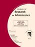 Journal of Research on Adolescence