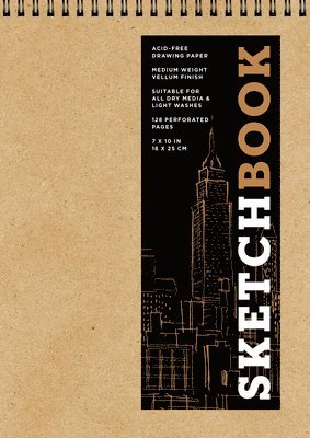 Sketchbook 7 x 10" Fliptop Landscape Kraft Spiral Hardcover Mixed Media Sketchbook for Drawing