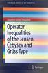 Operator Inequalities of the Jensen, ebyev and Grss Type