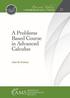 Problems Based Course in Advanced Calculus