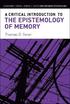 A Critical Introduction to the Epistemology of Memory