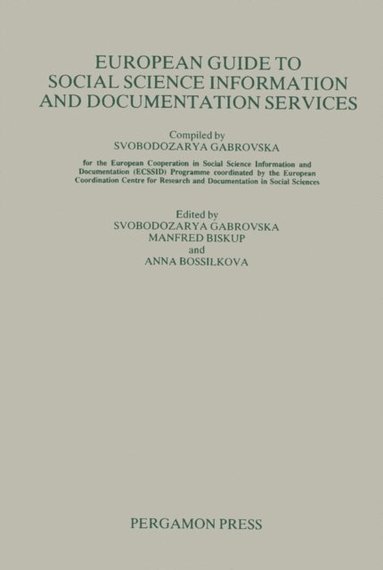 European Guide to Social Science Information and Documentation Services (e-bok)