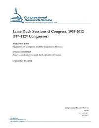 Lame Duck Sessions of Congress, 1935-2012 (74th-112th Congresses) (hftad)