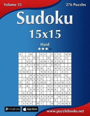 Sudoku 15x15 - Hard - Volume 25 - 276 Puzzles (hftad)
