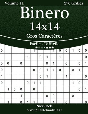 Binero 14x14 Gros Caractères - Facile à Difficile - Volume 11 - 276 Grilles (häftad)