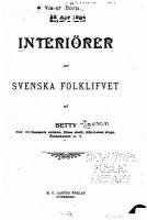Interirer Ur Svenska Folklifvet (hftad)