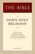 The Bible: God's Only Religion