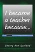 I Became a Teacher Because...