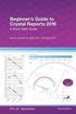 Beginner's Guide to Crystal Reports 2016: A Quick Start Guide