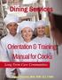 Orientation & Training Manual for Cooks
