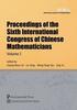 Proceedings of the Sixth International Congress of Chinese Mathematicians, Volume 1