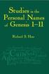 Studies in the Personal Names of Genesis 111