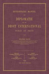 Dictionnaire Manuel de Diplomatie et de Droit International (inbunden)