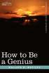 How to Be a Genius or the Science of Being Great