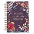 Large Hardcover Journal Blessed Is She Who Believes Floral Bird Eggplant Inspirational Wire Bound Notebook W/192 Lined Pages