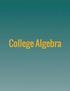 College Algebra
