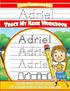 Adriel Letter Tracing for Kids Trace my Name Workbook: Tracing Books for Kids ages 3 - 5 Pre-K & Kindergarten Practice Workbook