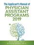 The Applicant's Manual of Physician Assistant Programs 2019