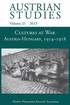 Cultures at War Austria-Hungary 1914-1918 (Austrian Studies 21)