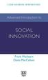 Advanced Introduction to Social Innovation