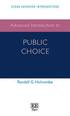 Advanced Introduction to Public Choice