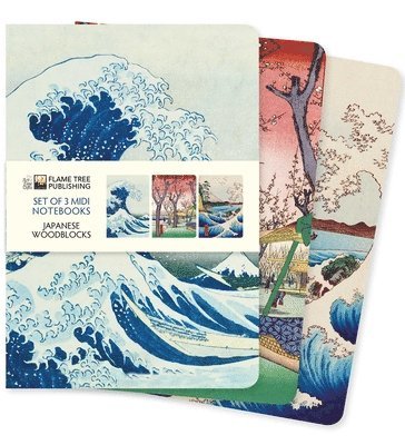 Japanese Woodblocks Set of 3 Midi Notebooks (inbunden)