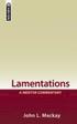 Lamentations: A Mentor Commentary