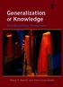 Generalization of Knowledge