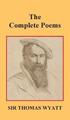 Complete Poems of Thomas Wyatt