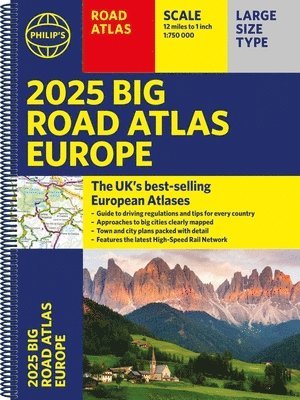 2025 Philip's Big Road Atlas of Europe (hftad)