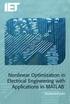 Nonlinear Optimization in Electrical Engineering with Applications in MATLAB¿