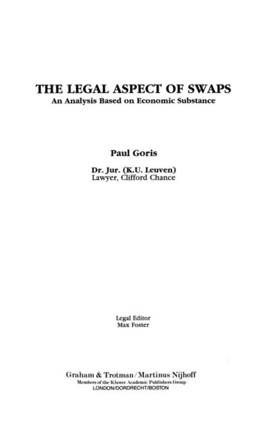 The Legal Aspect of Swaps (inbunden)