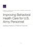 Improving Behavioral Health Care for U.S. Army Personnel