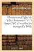 Allocution Prononc�e En l'�glise de Villers-Bretonneux, Le 13 F�vrier 1892 � l'Occasion Du Mariage