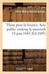 Th�se Pour La Licence. Acte Public Soutenu Le Mercredi 13 Juin 1845