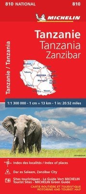 Tanzania & Zanzibar - Michelin National Map 810 (inbunden)
