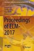 Proceedings of ELM-2017