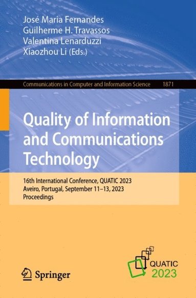 Quality of Information and Communications Technology (inbunden)