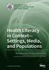 And Populations Health Literacy in Context- Settings, Media