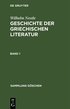 Sammlung Gschen Geschichte der griechischen Literatur