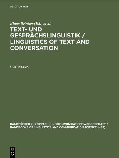 Text- und Gespr�chslinguistik 1. Halbband (inbunden)