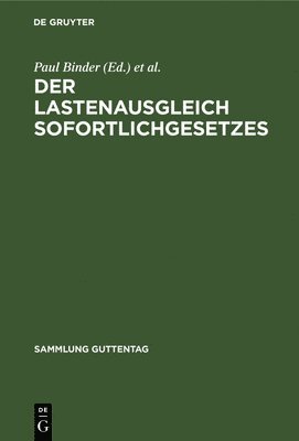 Der Lastenausgleich Sofortlichgesetzes (häftad)