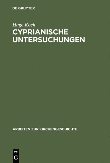 Cyprianische Untersuchungen (e-bok)