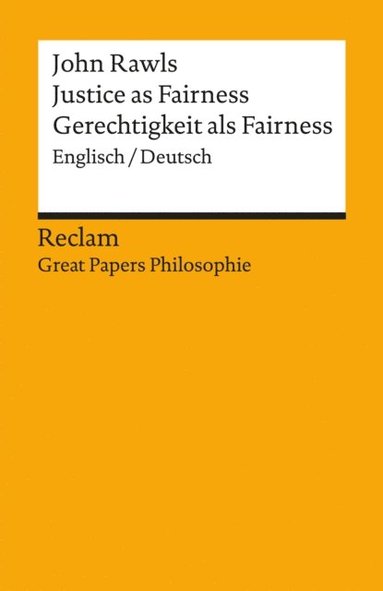 Justice as Fairness / Gerechtigkeit als Fairness. Englisch/Deutsch (pocket)