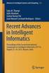 Recent Advances in Intelligent Informatics