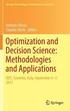 Optimization and Decision Science: Methodologies and Applications
