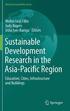 Sustainable Development Research in the Asia-Pacific Region