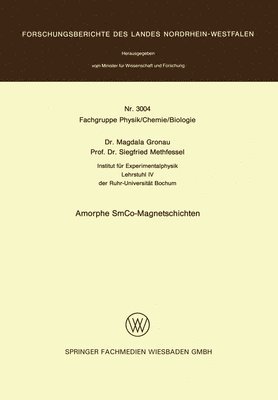 Amorphe SmCo-Magnetschichten (häftad)
