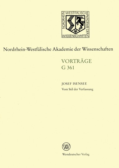 Vom Stil der Verfassung (h�ftad)