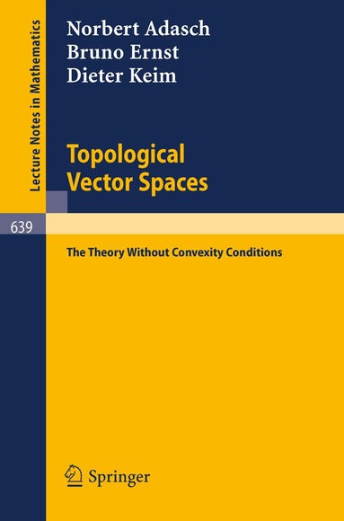 Topological Vector Spaces (h�ftad)